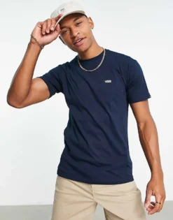 Vans Left Chest Logo T-shirt In Navy For Men -Kidivita Store 202645637 1 navy 1
