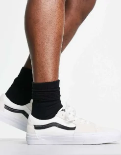 Vans SK8-Low Trainers In White With Black Side Stripe For Men -Kidivita Store 204426936 3
