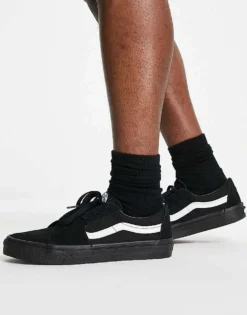 Vans SK8-Low Trainers In Black With White Side Stripe For Men -Kidivita Store 204427208 3