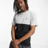 Vans Colourblock T-shirt In Grey And Black For Men Athletic Heather/black