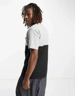 Vans Colourblock T-shirt In Grey And Black For Men Athletic Heather/black -Kidivita Store 204452198 3