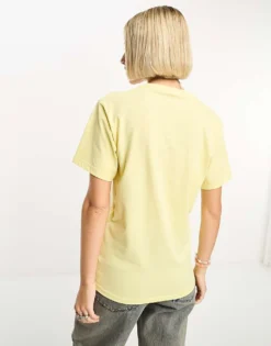Vans Unisex Left Chest Logo T-shirt In Yellow For Unisex -Kidivita Store 204467410 4