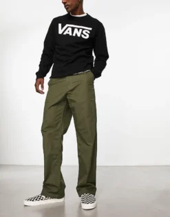 Vans Authentic Loose Fit Chinos In Green For Men -Kidivita Store 204487632 1 green 1