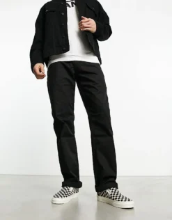 Vans Authentic Relaxed Fit Chinos In Black For Men -Kidivita Store 204487660 1 black 1