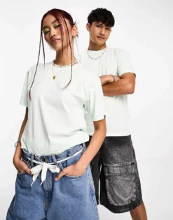 Vans Unisex Left Chest Logo T-shirt In Turquoise For Unisex Light Blue