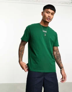 Vans Central Logo Oversize T-shirt In Green For Men Mid Green -Kidivita Store 204493335 1 midgreen 1