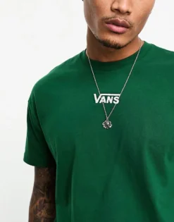 Vans Central Logo Oversize T-shirt In Green For Men Mid Green -Kidivita Store 204493335 4