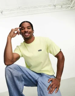 Vans Left Chest Logo T-shirt In Yellow For Men -Kidivita Store 204493359 1 yellow 1