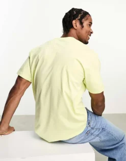 Vans Left Chest Logo T-shirt In Yellow For Men -Kidivita Store 204493359 3