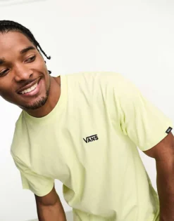 Vans Left Chest Logo T-shirt In Yellow For Men -Kidivita Store 204493359 4