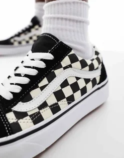 Vans Old Skool Checkerboard Trainers In White And Black For Unisex -Kidivita Store 204519681 5