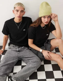 Vans Left Chest Logo T-shirt In Black For Unisex