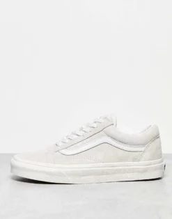 Vans Old Skool Trainers In Off White Suede For Unisex Stone -Kidivita Store 205048314 1 stone 1