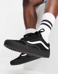 Vans Old Skool Trainers In Black Suede With White Side Stripe For Unisex