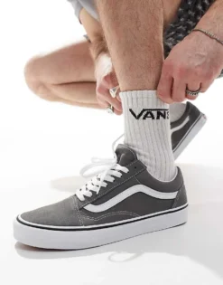 Vans Old Skool Trainers In Pewter Grey For Men Charcoal -Kidivita Store 205049010 1 charcoal 1