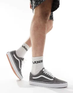 Vans Old Skool Trainers In Pewter Grey For Men Charcoal -Kidivita Store 205049010 5