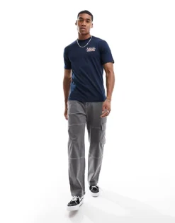 Vans Home Of The Side Stripe T-shirt With Back Print In Navy For Men -Kidivita Store 205081731 4