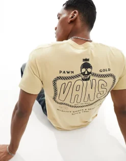 Vans Pawn Shop T-shirt With Back Print In Beige For Men