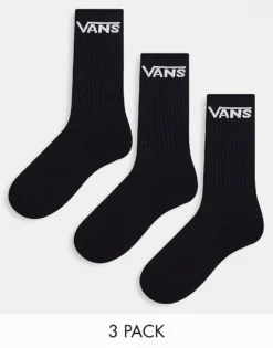 Vans Classic 3-pack Socks In Black For Unisex -Kidivita Store 205987685 1 black 1