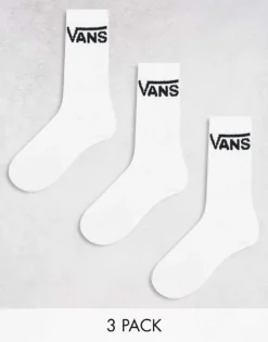 Vans Classic Crew 3 Pack Socks In White For Unisex -Kidivita Store 206067242 1 white 1
