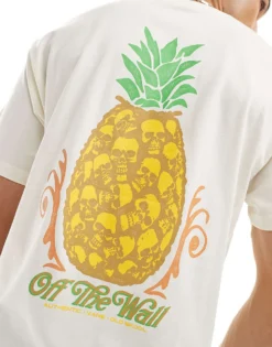 Vans Pineapple Skull Back Print T-shirt In White For Men Marshmallow -Kidivita Store 206076651 4
