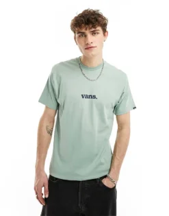 Vans Central Logo T-shirt In Light Green For Men