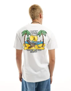 Vans Down Time Back Print T-shirt In White For Men -Kidivita Store 206076867 1 white 1