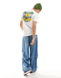 Vans Down Time Back Print T-shirt In White For Men -Kidivita Store 206076867 3