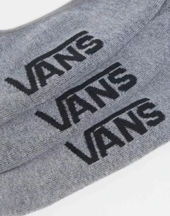Vans 3 Pack Classic No Show Socks In Grey For Unisex Heather Grey -Kidivita Store 206076918 3