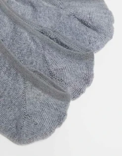 Vans 3 Pack Classic No Show Socks In Grey For Unisex Heather Grey -Kidivita Store 206076918 4