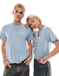 Kidivita Store 43 Vans Left Chest Logo T-shirt In Dusty Blue For Unisex