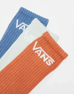 Vans 3 Pack Classic Crew Socks In Blue, Orange And Light Green For Unisex Autumn Leaf -Kidivita Store 206077218 3