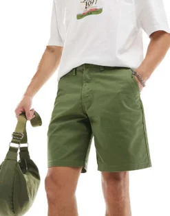 Vans Authentic Relaxed Chino Shorts In Khaki For Men Olivine -Kidivita Store 206077298 4