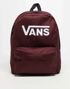 Vans Old Skool Print Backpack In Burgundy For Unisex Port Royale