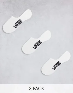 Vans 3 Pack Classic No Show Socks In White For Unisex -Kidivita Store 206077359 1 white 1