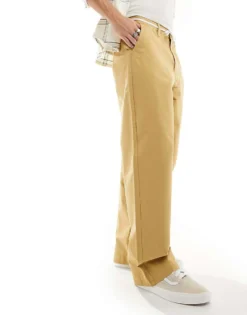 Vans Authentic Baggy Chino Trousers In Light Tan For Men Antelope -Kidivita Store 206077680 3