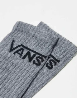 Vans 3 Pack Classic Crew Socks In Grey For Unisex Heather Grey -Kidivita Store 206077714 4