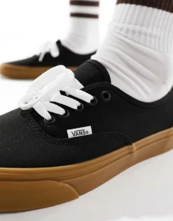 Vans Authentic Trainers In Black With Gum Sole For Unisex -Kidivita Store 206119728 3