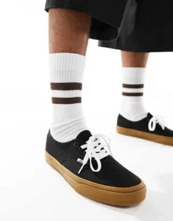 Vans Authentic Trainers In Black With Gum Sole For Unisex -Kidivita Store 206119728 4