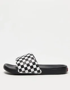 Vans La Costa Sliders In Black Checkerboard For Unisex -Kidivita Store 206120581 1 black 1