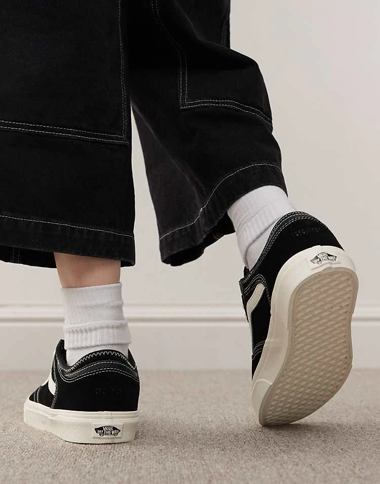 Vans Rowley Classic Trainers In Black And White For Unisex Black/marshmallow 4 Vans Rowley Classic Trainers In Black And White For Unisex Black/marshmallow - Image 4