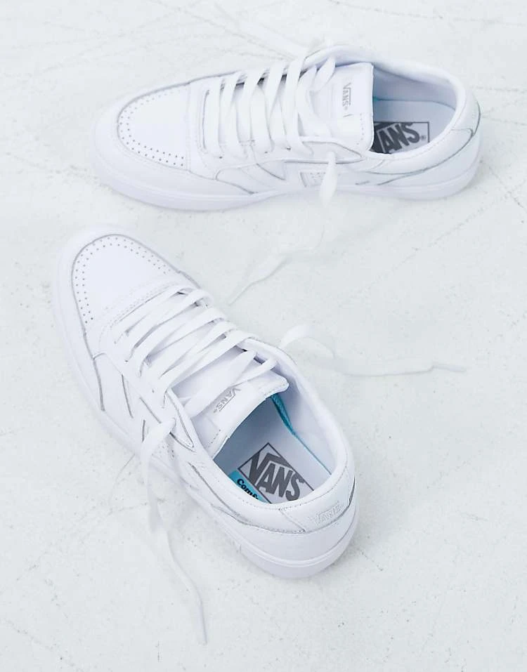 Vans Lowland Trainers In White Leather For Unisex (leather) Truewht/truewht 3 Vans Lowland Trainers In White Leather For Unisex (leather) Truewht/truewht - Image 3