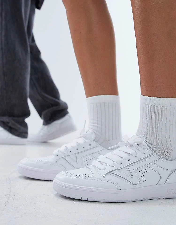 Vans Lowland Trainers In White Leather For Unisex (leather) Truewht/truewht 4 Vans Lowland Trainers In White Leather For Unisex (leather) Truewht/truewht - Image 4