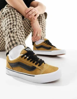 Vans Knu Skool Trainers In Brown Suede For Men