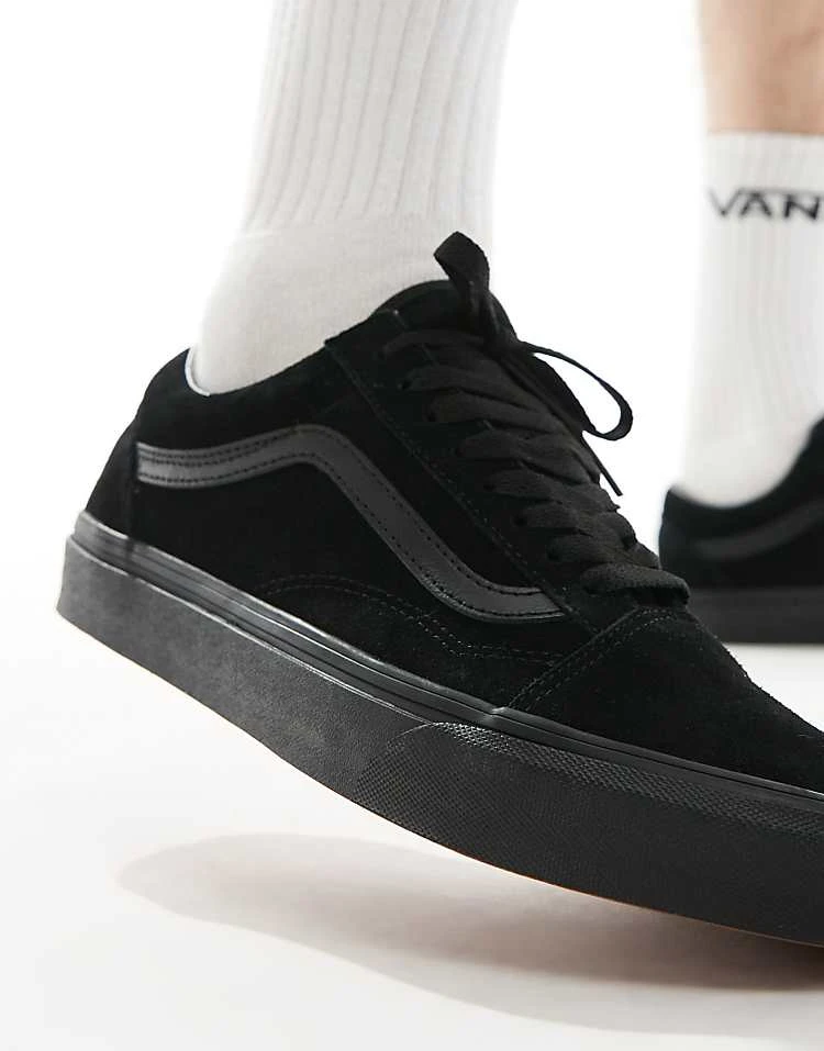 Vans Old Skool Trainers In Triple Black Suede For Men 4 Vans Old Skool Trainers In Triple Black Suede For Men - Image 4