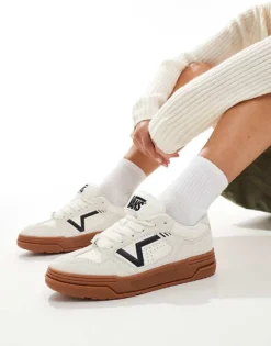 Vans Upland Chunky Suede Trainers In Off White With Gum Sole For Unisex