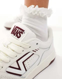 Vans Upland Chunky Leather Trainers In White And Burgundy For Unisex -Kidivita Store 206557890 3