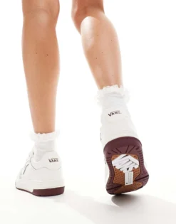 Vans Upland Chunky Leather Trainers In White And Burgundy For Unisex -Kidivita Store 206557890 4