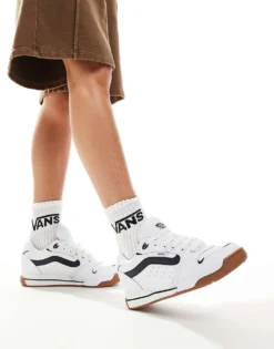 Vans Rowley XLT Chunky Trainers In White And Navy With Gum Sole Detail For Unisex