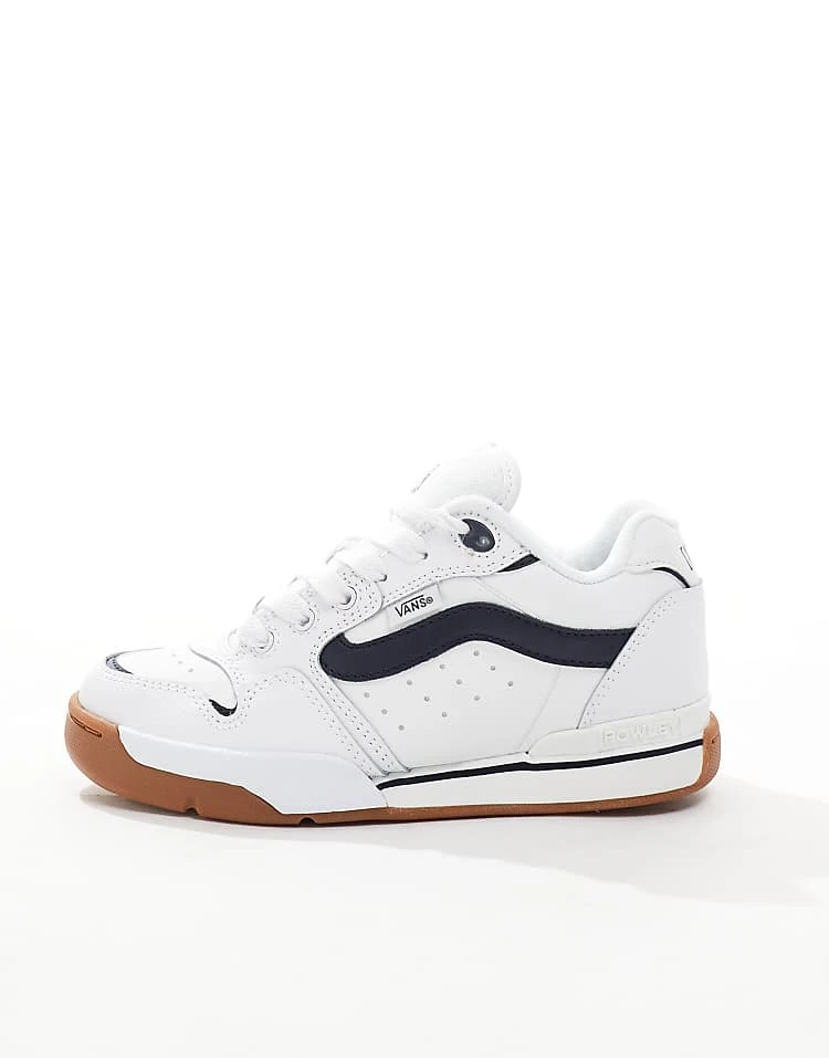 Vans Rowley XLT Chunky Trainers In White And Navy With Gum Sole Detail For Unisex 3 Vans Rowley XLT Chunky Trainers In White And Navy With Gum Sole Detail For Unisex - Image 3
